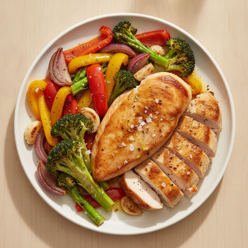 Pan-Seared Chicken with Roasted Vegetables