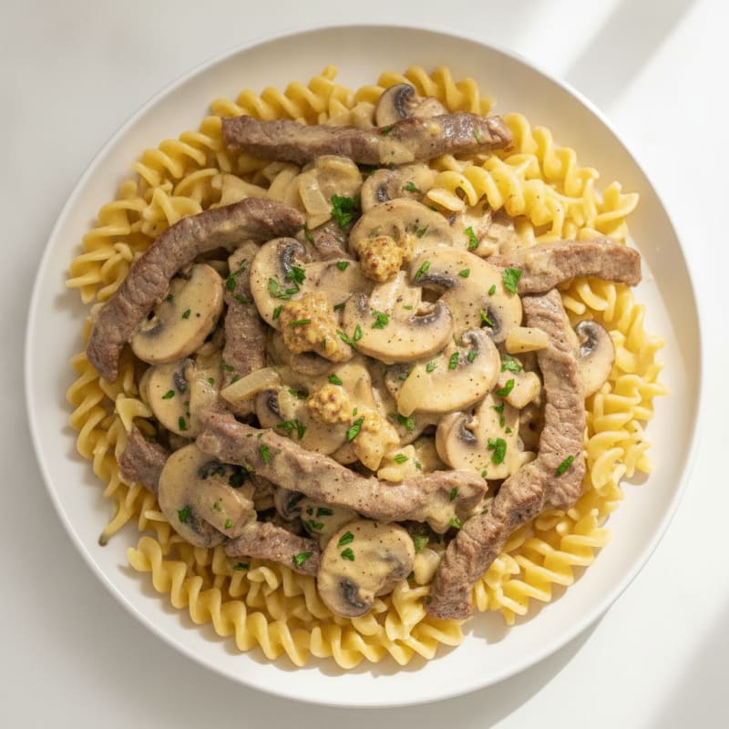 Beef Stroganoff with Egg Noodles