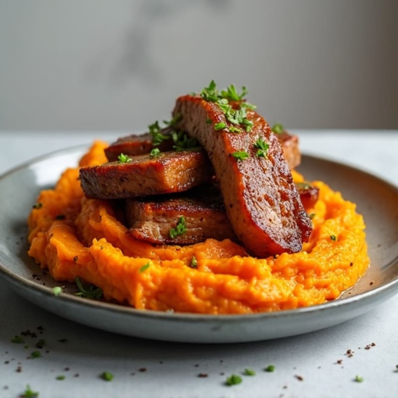 Smoky Pulled Pork with Sweet Potato Mash