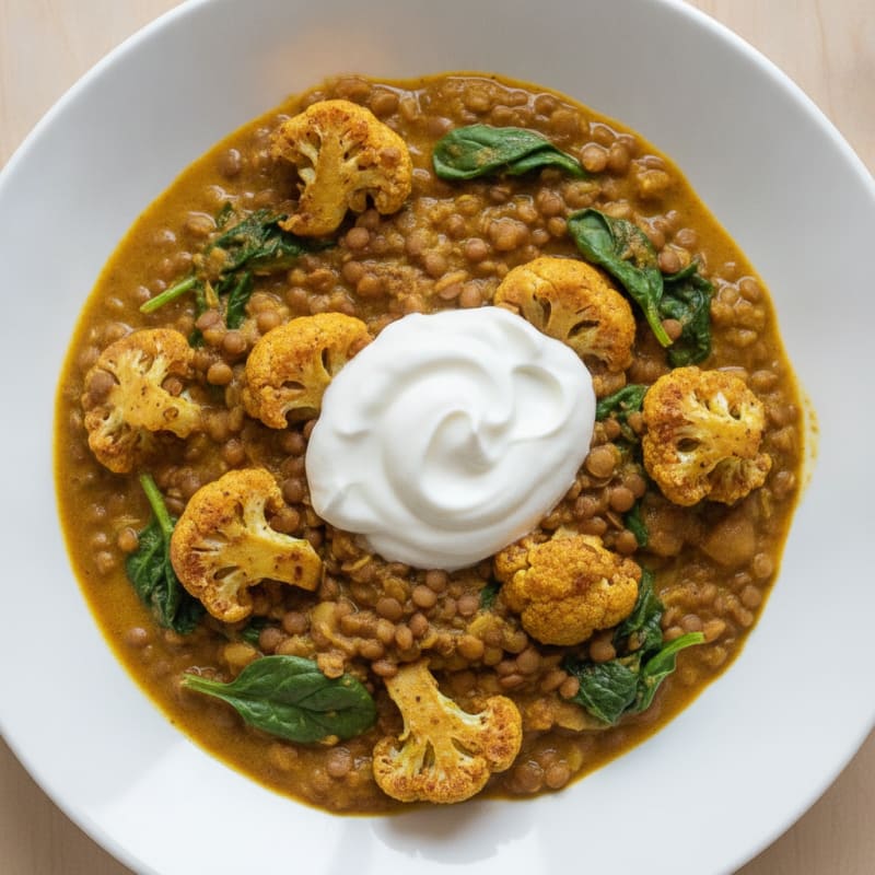 Lentil and Vegetable Curry Bowl