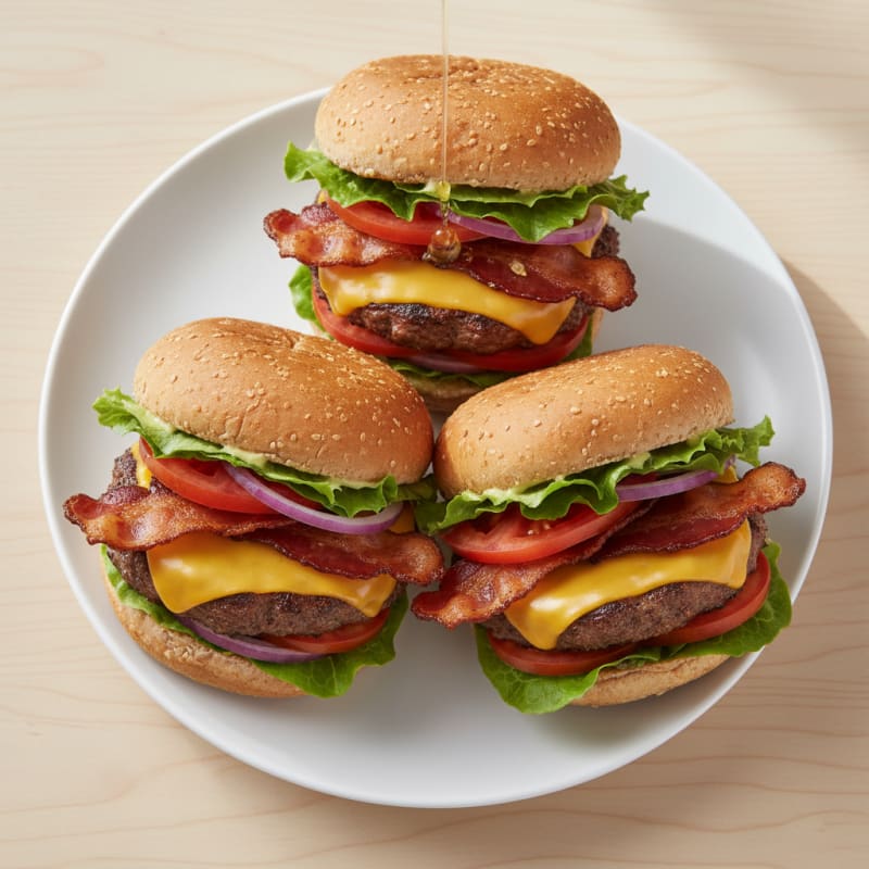 Crispy Double Bacon Cheeseburger Sliders