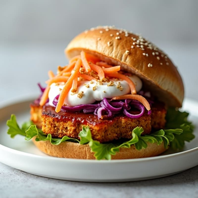 Healthy Smoky BBQ Tempeh Sandwich with Crisp Coleslaw