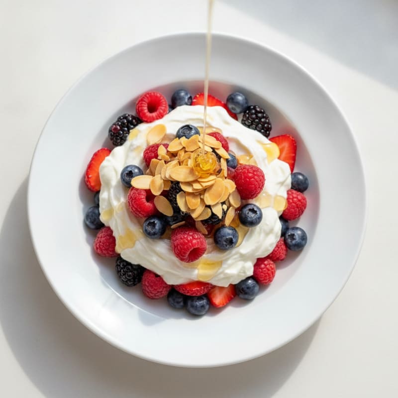 Greek Yogurt Protein Parfait with Mixed Berries