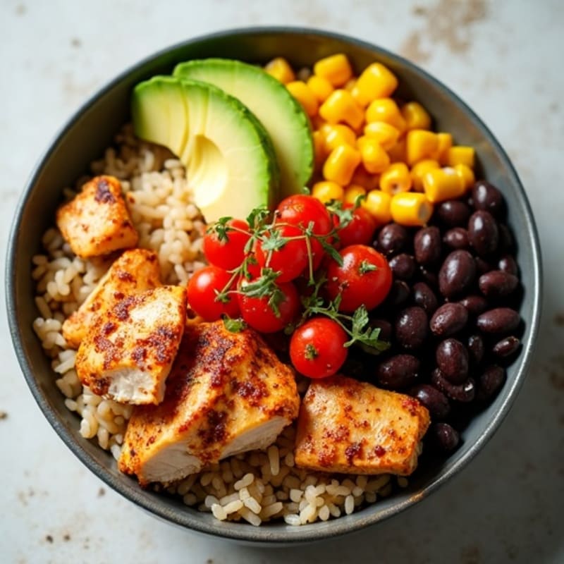 Spicy Chipotle Chicken and Black Bean Power Bowl