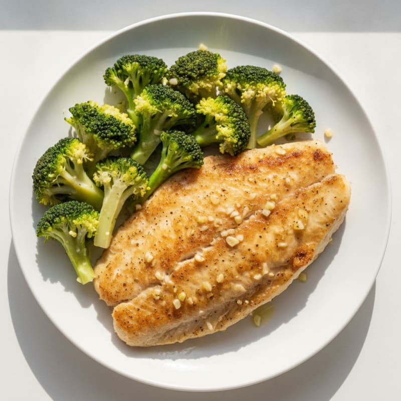 Seared Tilapia with Steamed Broccoli