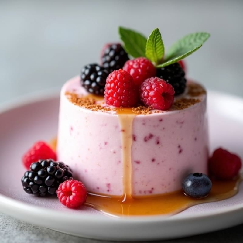 Silky Greek Yogurt Protein Mousse with Mixed Berries
