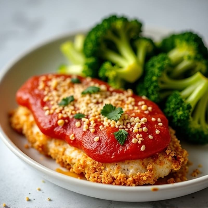 Crispy Baked Chicken Parmesan with Roasted Broccoli