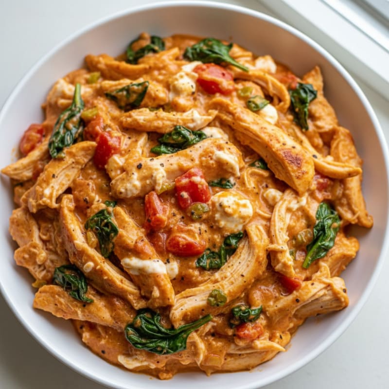 Slow Cooker Creamy Rotel Chicken