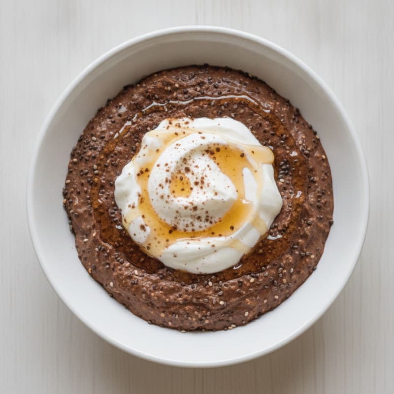 Silky Chocolate Protein Pudding with Chia Seeds