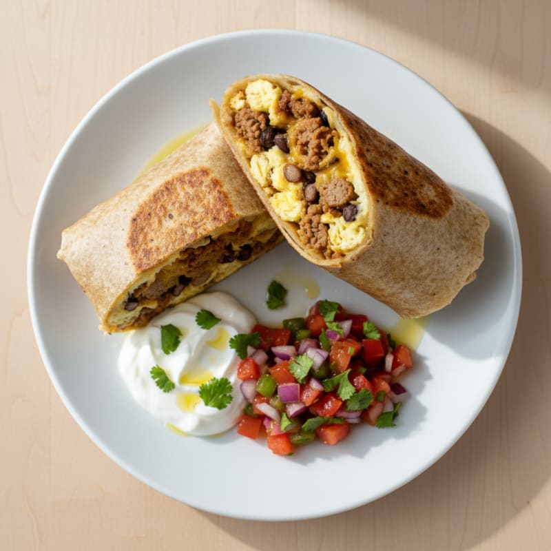 Ultimate Loaded Breakfast Burrito with Salsa