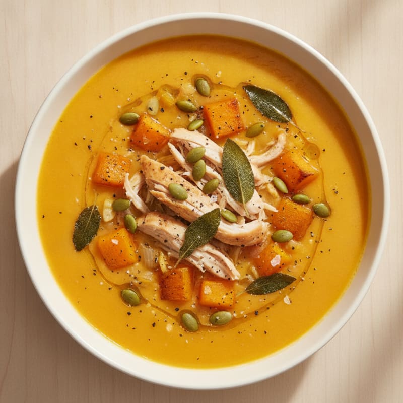 Roasted Butternut Squash Soup with Sage