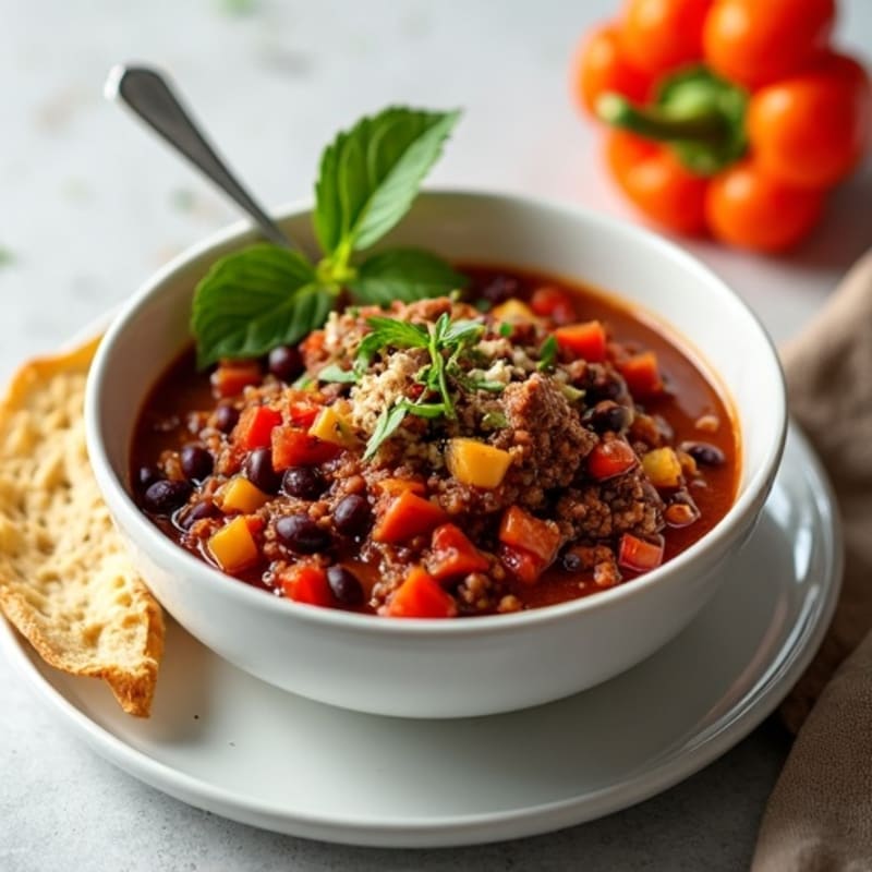 Hearty Black Bean and Ground Beef Chili