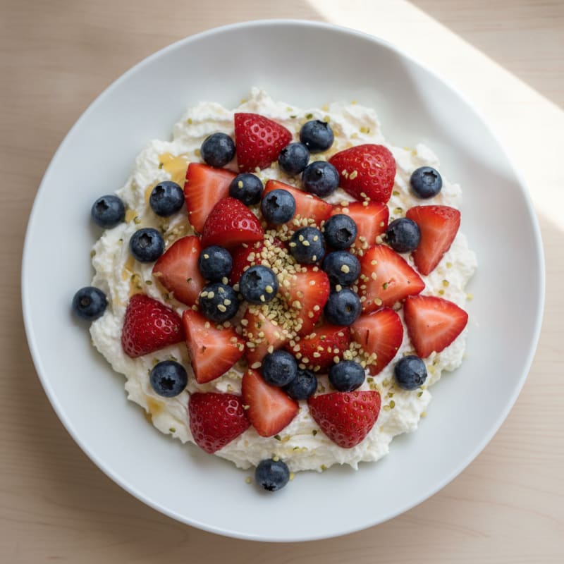 Creamy Greek Yogurt Protein Pudding with Fresh Berries