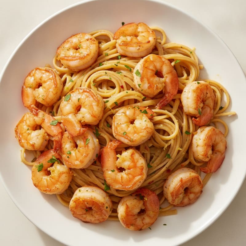 Garlic Shrimp Scampi with Protein Linguine