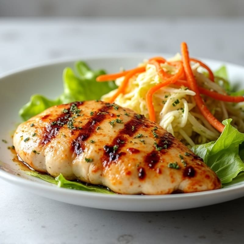 Grilled Chicken Breast with Crunchy Cabbage Slaw