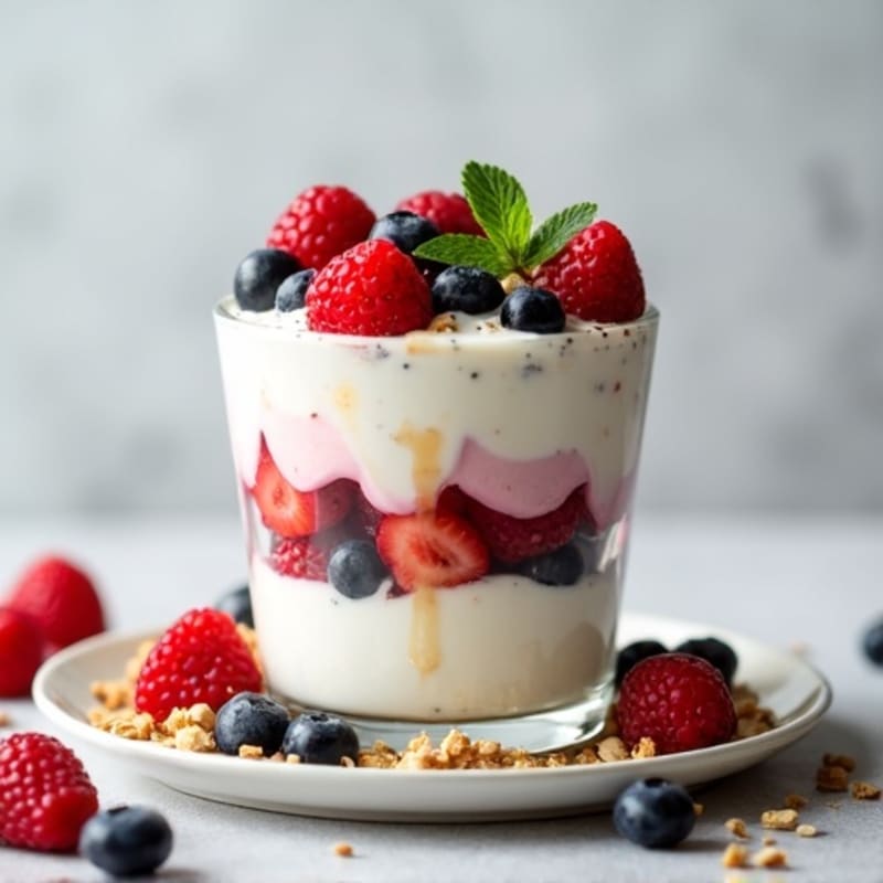 Greek Yogurt Protein Parfait with Mixed Berries