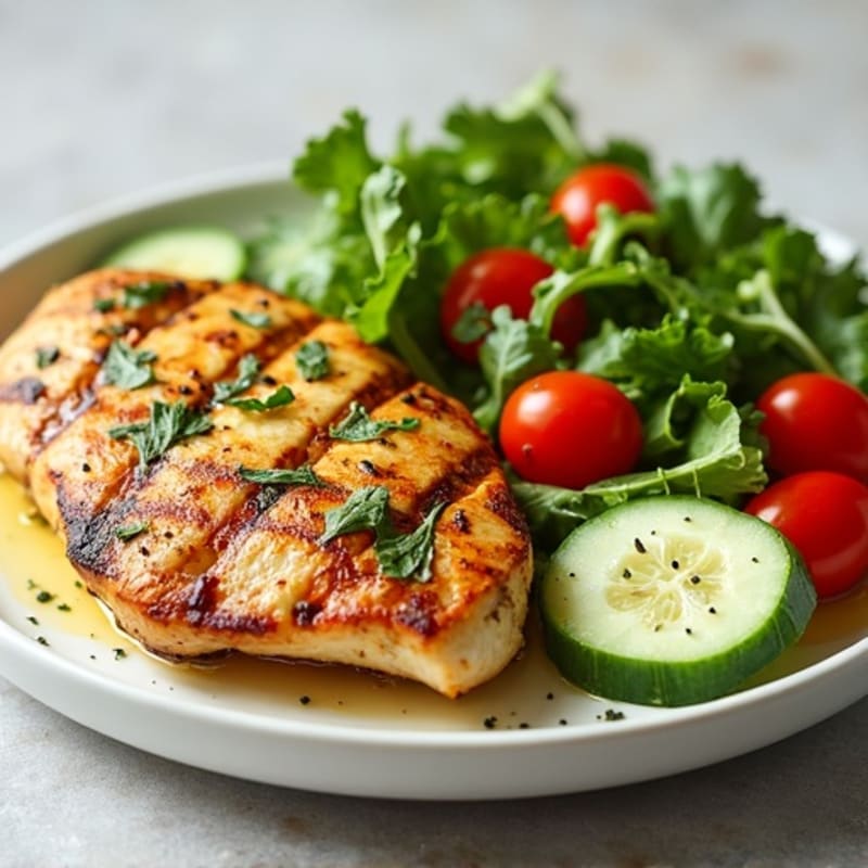 Lemon Herb Grilled Chicken with Fresh Feta Salad