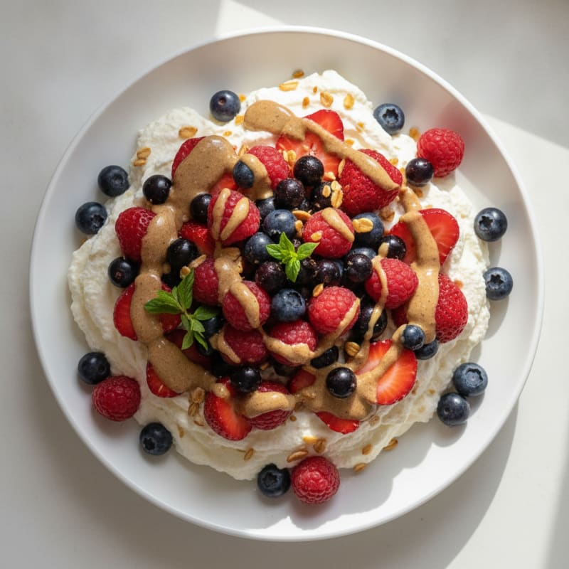 Silky Greek Yogurt Protein Mousse with Mixed Berries