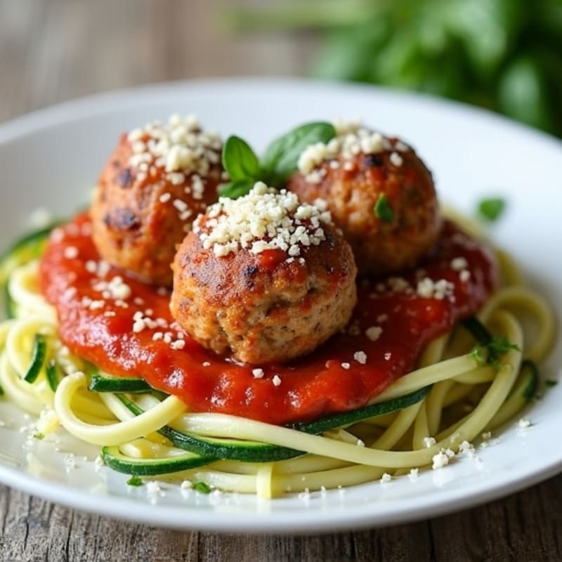 Lean Turkey Meatballs with Zucchini Noodles