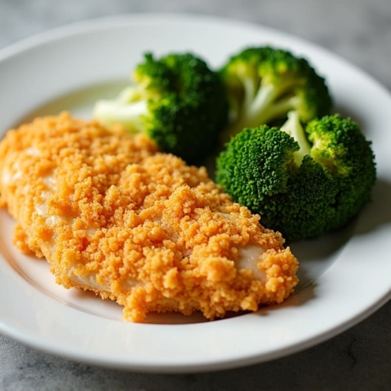 Crispy Baked Orange Chicken with Roasted Broccoli