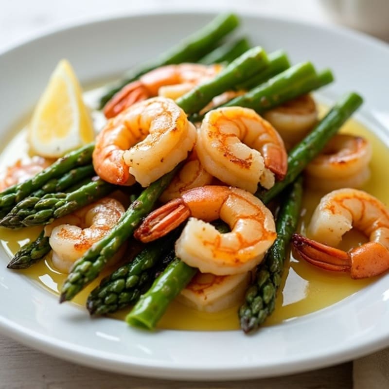 Pan-Seared Garlic Butter Shrimp with Asparagus