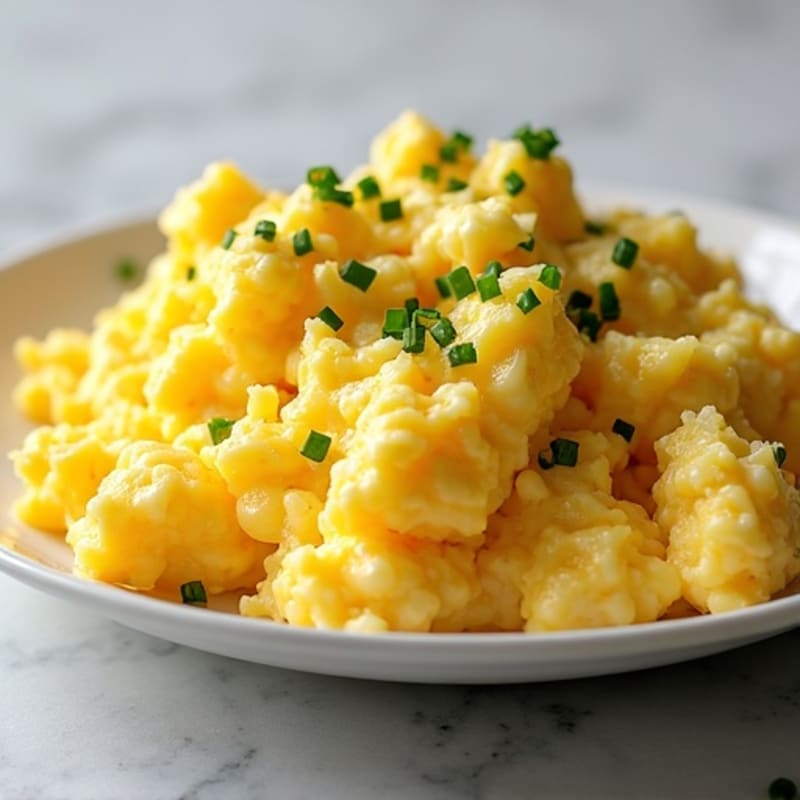Fluffy Scrambled Eggs with Creamy Cottage Cheese