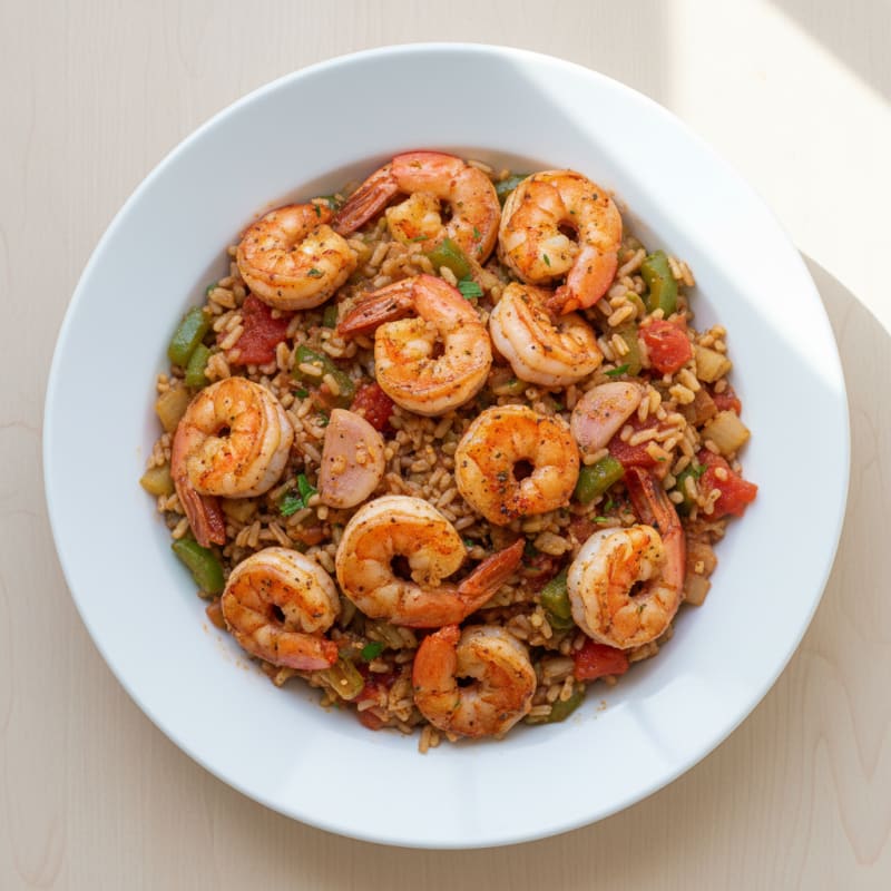 Smoky Creole Jambalaya with Tender Shrimp