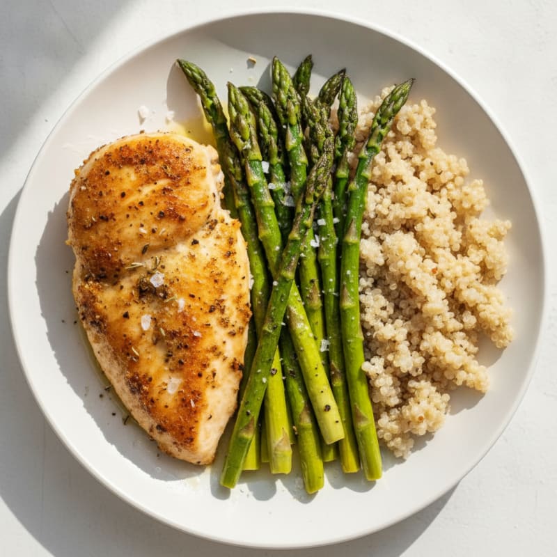 Pan-Seared Chicken with Roasted Asparagus