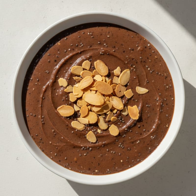 Silky Chocolate Protein Pudding with Chia Seeds