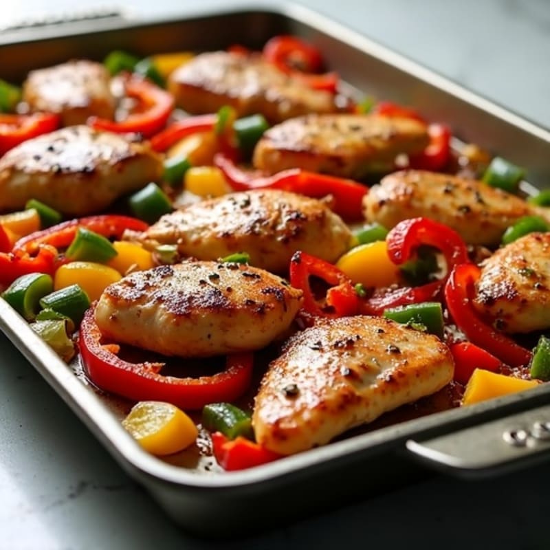 Sheet Pan Chicken Fajitas with Crispy Peppers and Onions
