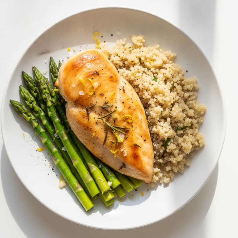 Lemon Herb Roasted Chicken with Asparagus