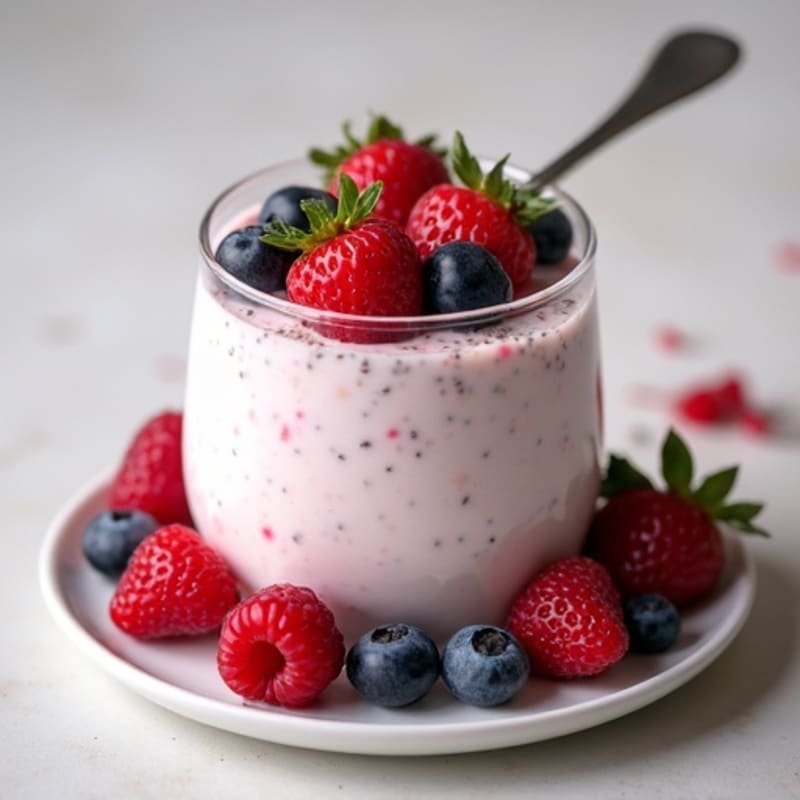 Greek Yogurt Protein Mousse with Mixed Berries