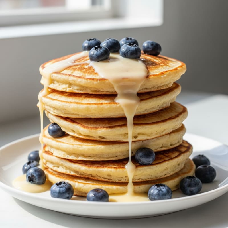 Fluffy Golden Buttermilk Pancake Stack