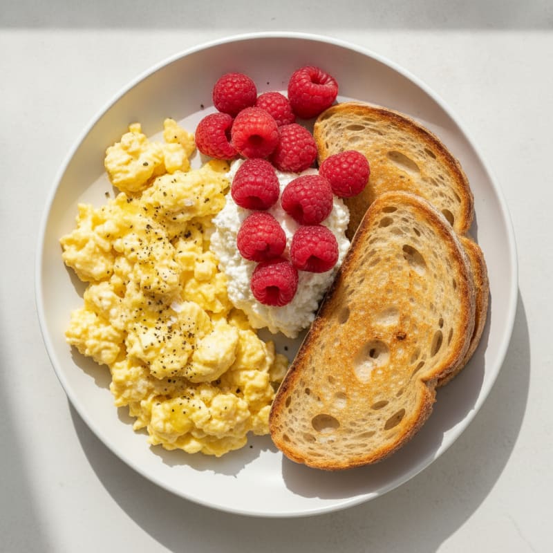 High-Protein Sourdough and Egg Breakfast Plate