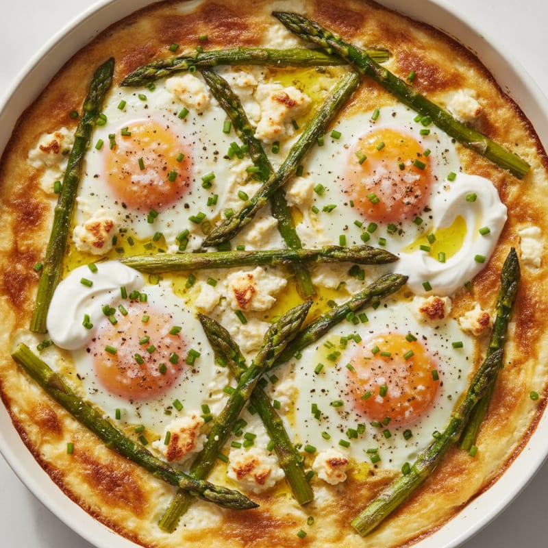 Baked Eggs with Roasted Asparagus