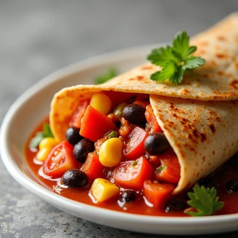 Chicken and Black Bean Tortilla Bake with Zesty Red Sauce