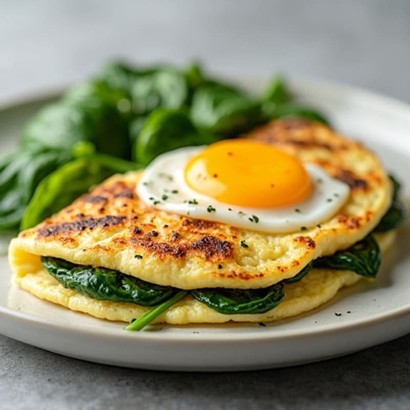 Egg White Spinach Omelette with Grilled Chicken Breast