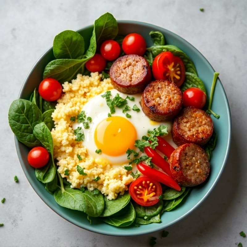 Protein-Packed Veggie and Egg White Scramble Bowl
