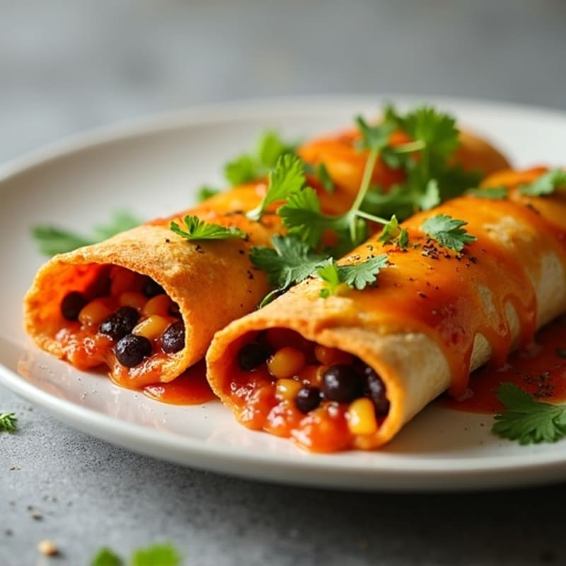 Baked Chicken Enchiladas with Zesty Chili Sauce