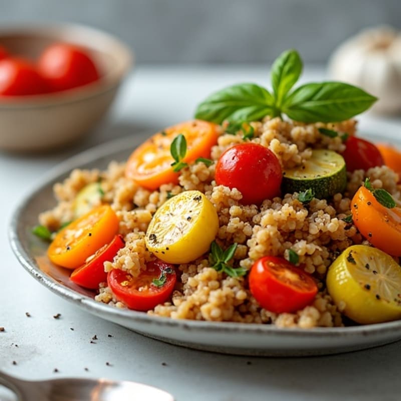 Quinoa Pasta with Lean Ground Turkey and Roasted Vegetables