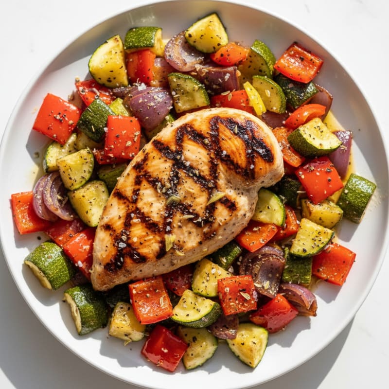 Grilled Chicken with Roasted Vegetables