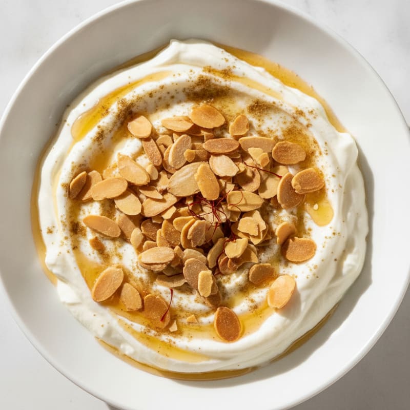 Creamy Greek Yogurt with Cardamom and Toasted Almonds