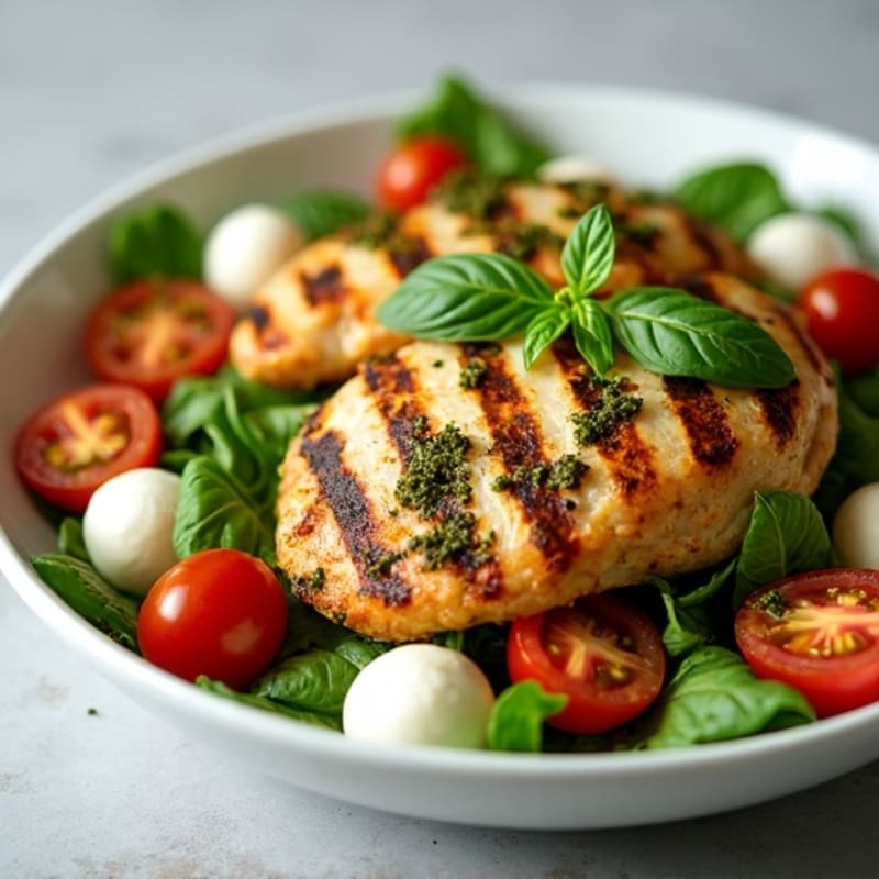Grilled Pesto Chicken Caprese Salad