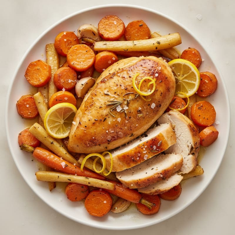 Lemon-Herb Roasted Chicken with Root Vegetables