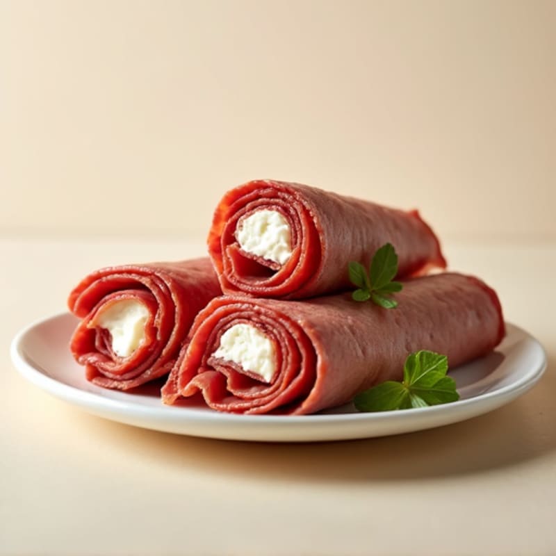 Cottage Cheese and Sliced Beef Roll-Ups