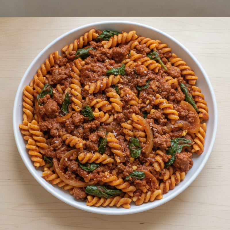 Ground Beef Marinara Pasta Skillet