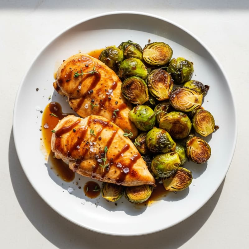 Balsamic-Glazed Chicken and Brussels Sprouts