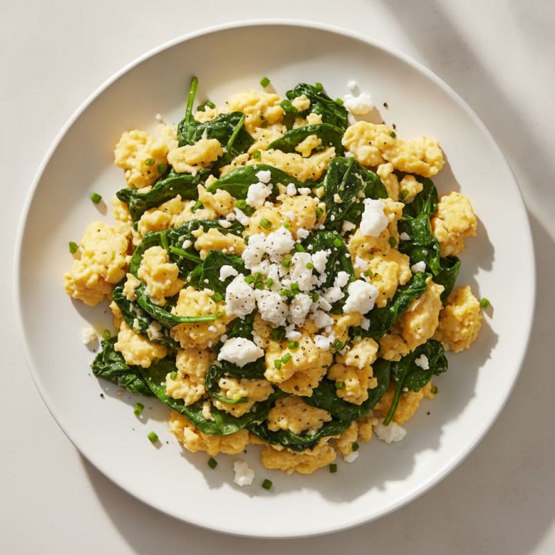 Protein-Packed Spinach and Feta Scramble