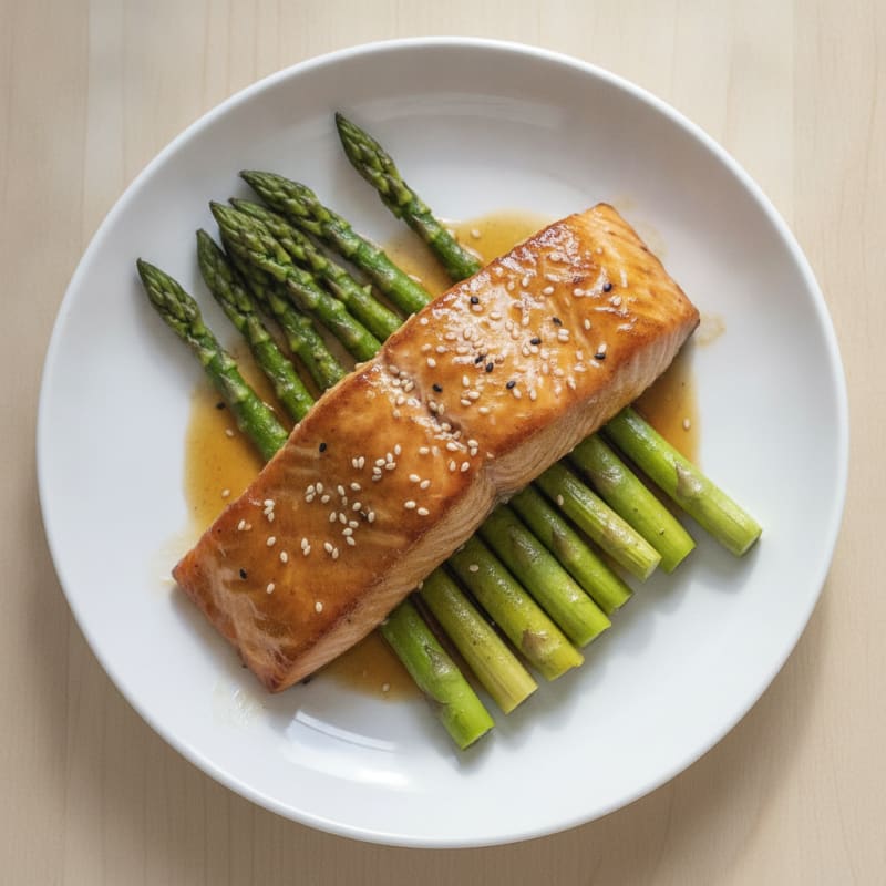 Teriyaki Glazed Salmon with Roasted Asparagus