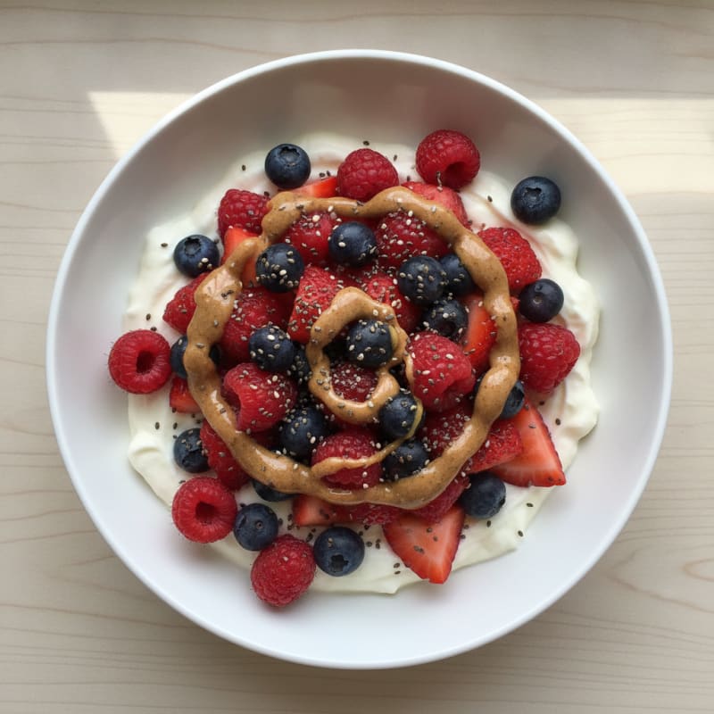 Silky Greek Yogurt Protein Pudding with Mixed Berries
